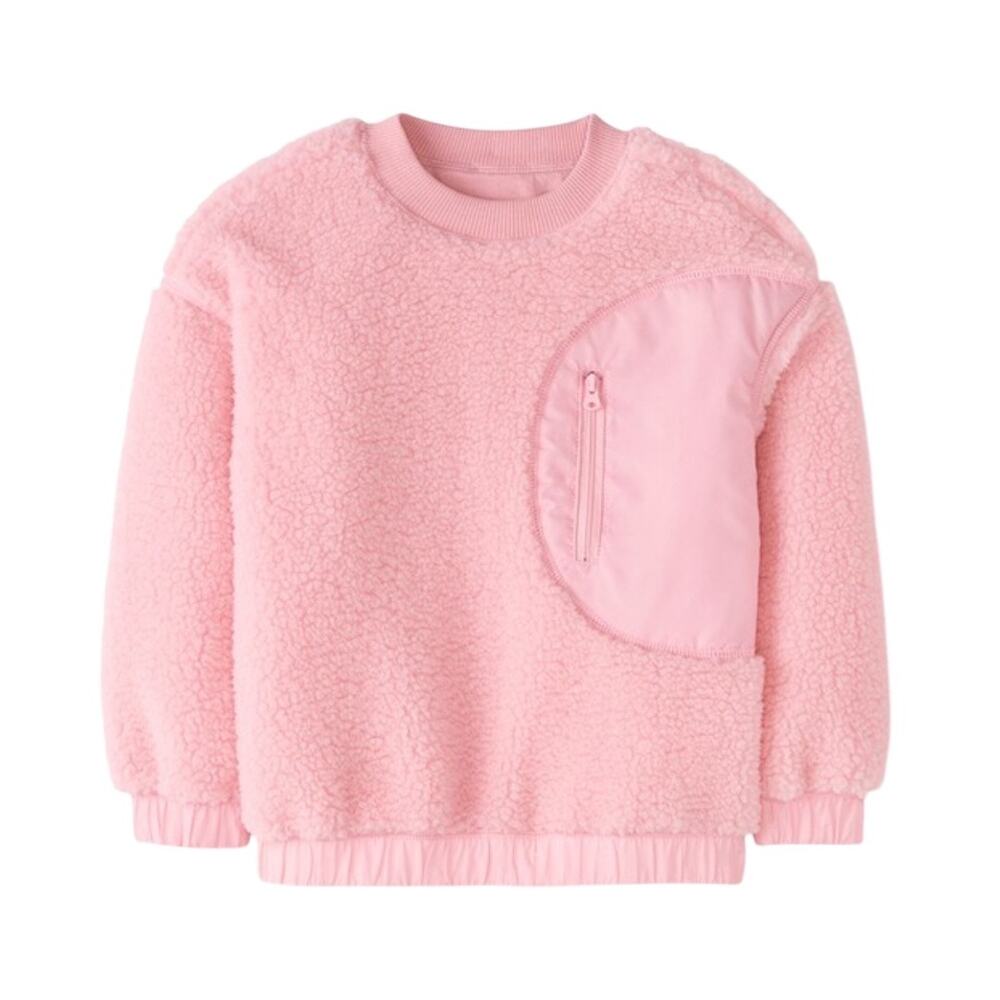 🆕 Hanna Andersson Faux Shearling Crewneck. Size 4. Pink.